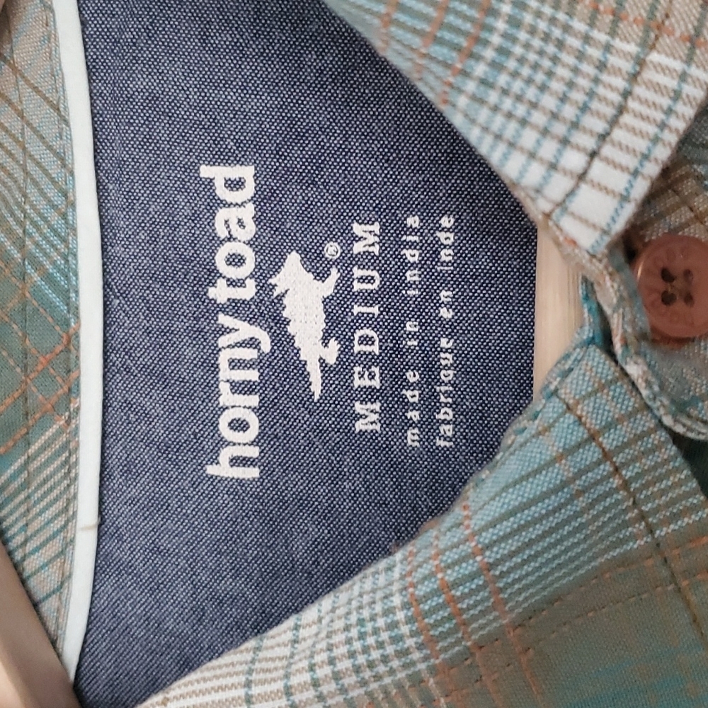 Horny Toad Open Air LS Plaid Long Sleeve Button Up Organic Cotton Shirt M - Picture 8 of 10